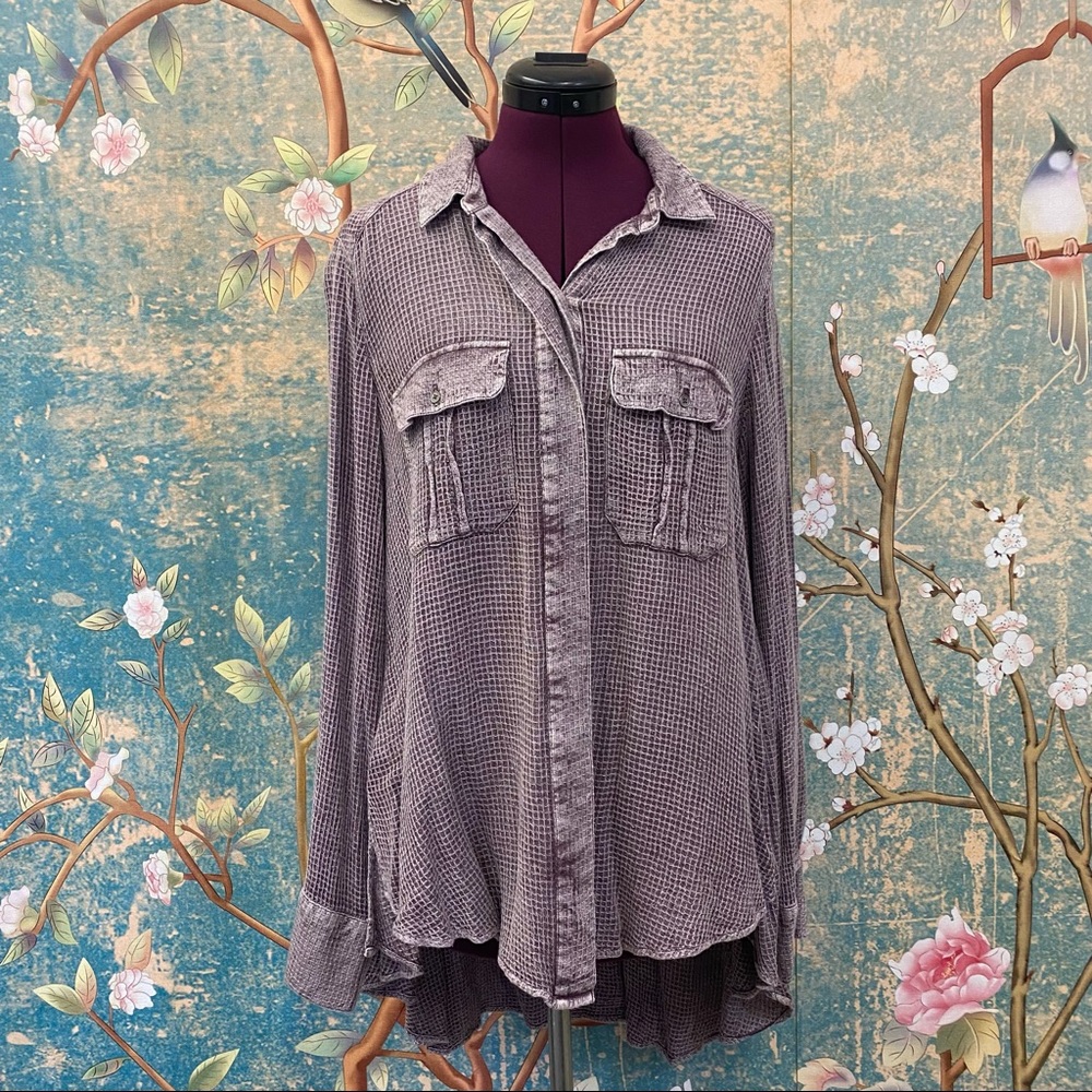 Purple Free People Blouse Top - Picture 2 of 9